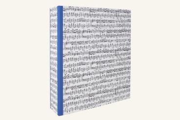 Preview: Folder with music note motif and blue edges, beautiful folder